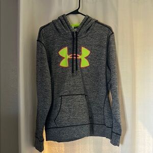 Under Armour Gray Hoodie with Neon Logo